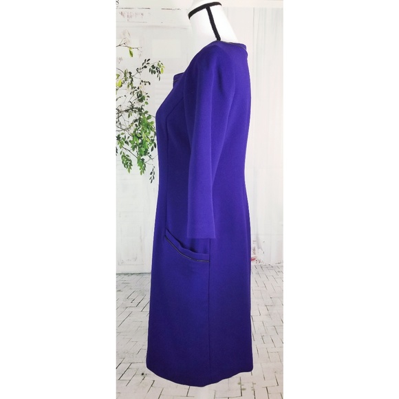 Eliza J Sheath Dress Purple Midi Size 6 - Picture 4 of 8